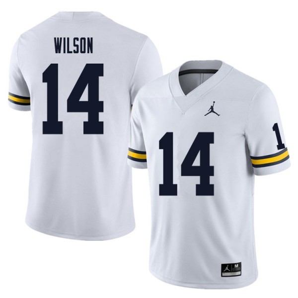 University of Michigan #14 Mens Roman Wilson Jersey White NCAA College Football